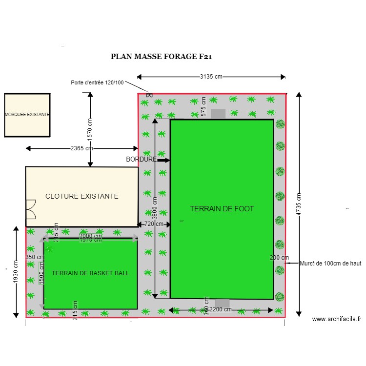 PLAN MASSE F21. Plan de 5 pièces et 3409 m2