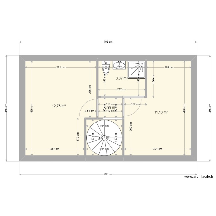 gourraud vincent. Plan de 5 pièces et 31 m2