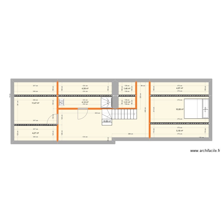 VICTOR etage. Plan de 10 pièces et 67 m2