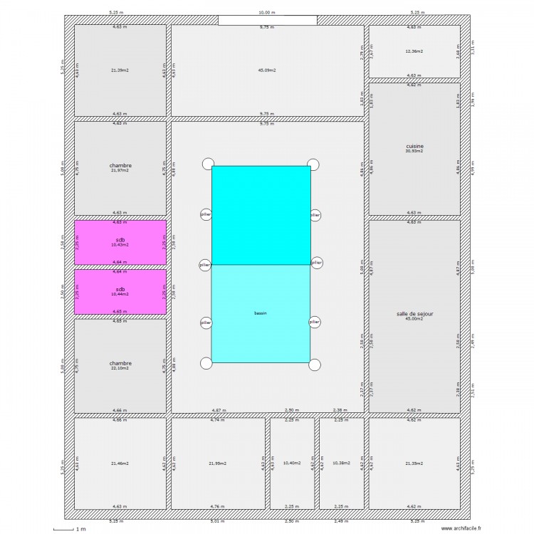 maison romaine. Plan de 0 pièce et 0 m2