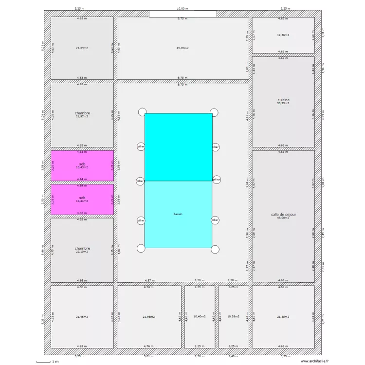 maison romaine. Plan de maison romaine. Plan de