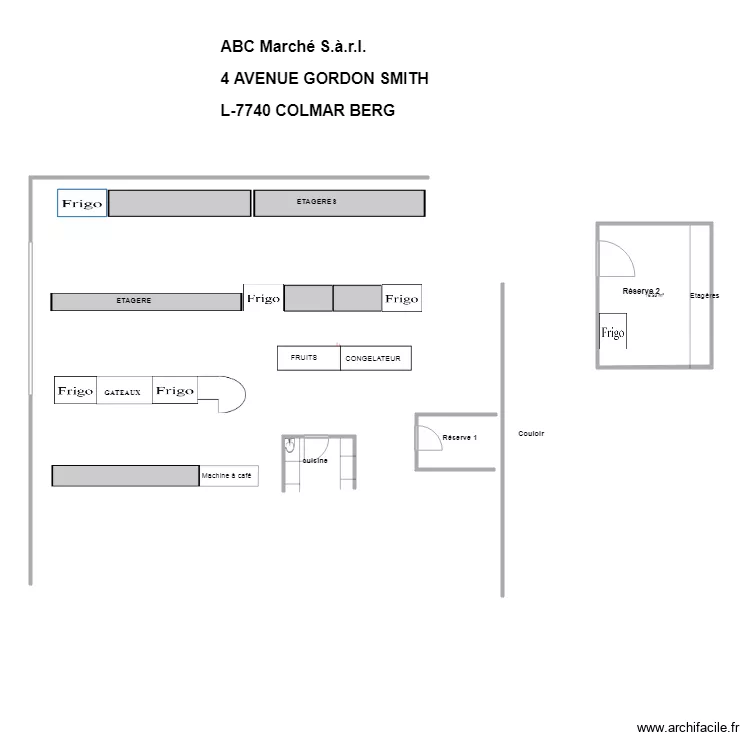 plan ABC march&eacute; . Plan de 