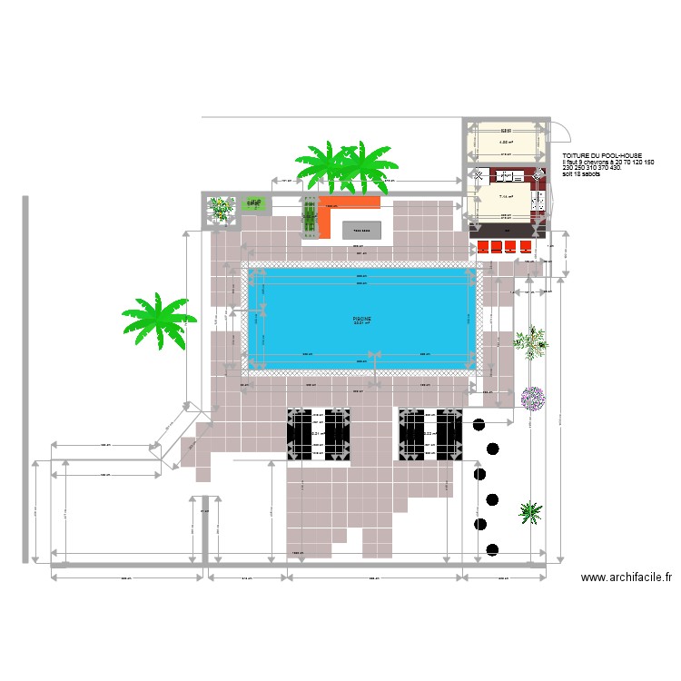 PLAN DE TERRASSE ET PISCINE. Plan de 0 pièce et 0 m2