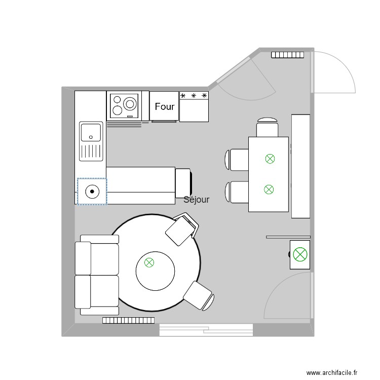 202206 Séjour Christiane. Plan de 1 pièce et 23 m2