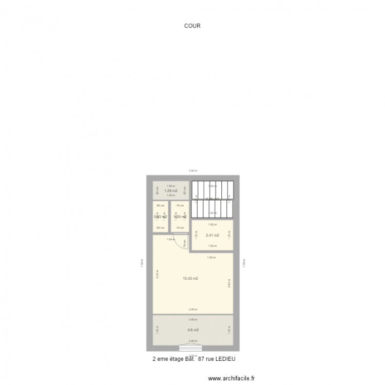 DIEU  2 eme étage  plan masse ENEDIS  2021. Plan de 11 pièces et 80 m2