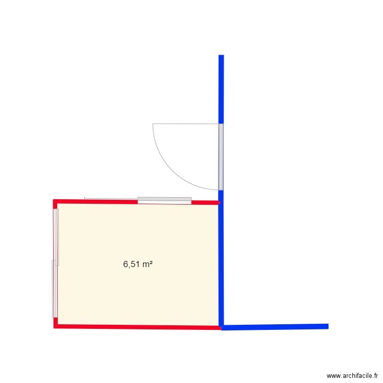 ENSACHAGE. Plan de 1 pièce et 7 m2