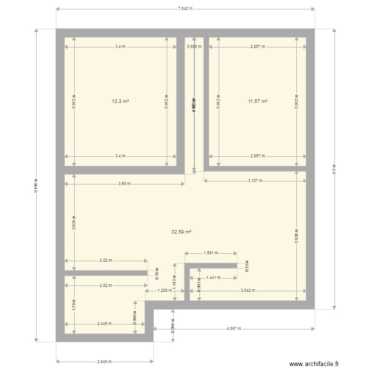 habitation f3. Plan de 0 pièce et 0 m2