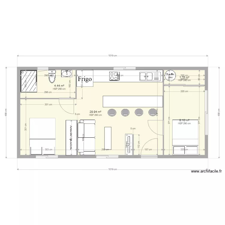 projet 45 m 2 . Plan de 