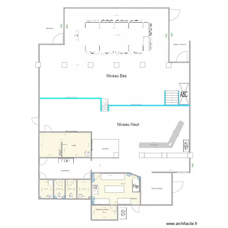 Salle config s&eacute;minaire 30 pax. Plan de 