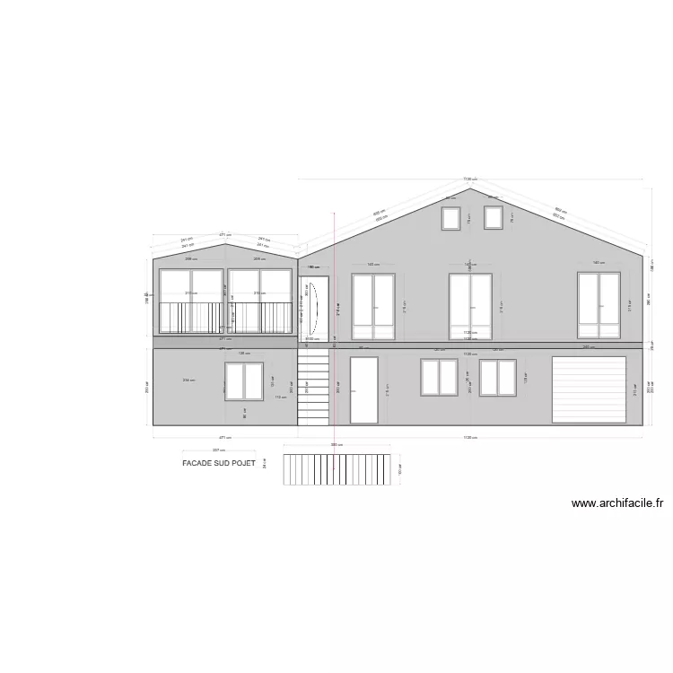 Plan Fa&ccedil;ade Sud. Plan de 