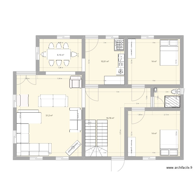 RDC. Plan de 0 pièce et 0 m2