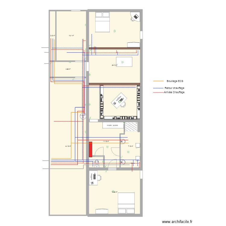 Futur Grenier avec plomberie. Plan de 0 pièce et 0 m2