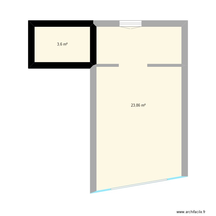 Bousquet d'Orbe. Plan de 2 pièces et 27 m2