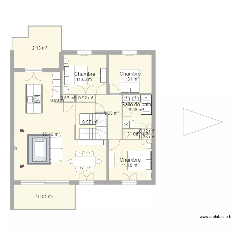 venelles 1975 cuisine ilot. Plan de 