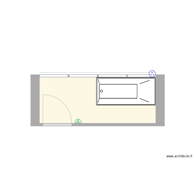 Salle de bains SS. Plan de 1 pièce et 4 m2