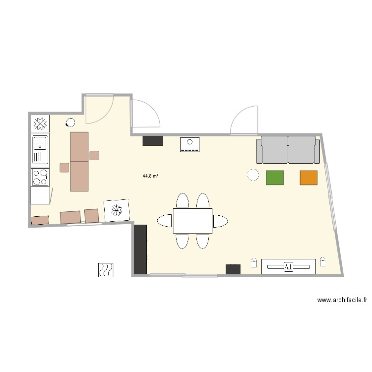 Pièce de vie. Plan de 0 pièce et 0 m2