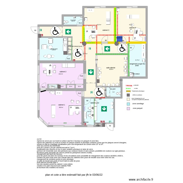 plan marion cabinet. Plan de 20 pièces et 197 m2