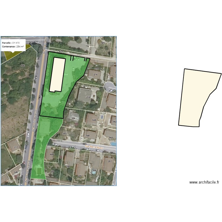 BURBAN. Plan de 2 pièces et 556 m2