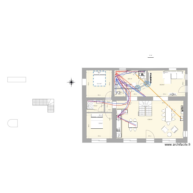 sausseyRDCprojetAurelien réseaux plomberie adduction eau. Plan de 0 pièce et 0 m2