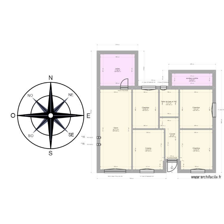 ciceri. Plan de 11 pièces et 198 m2