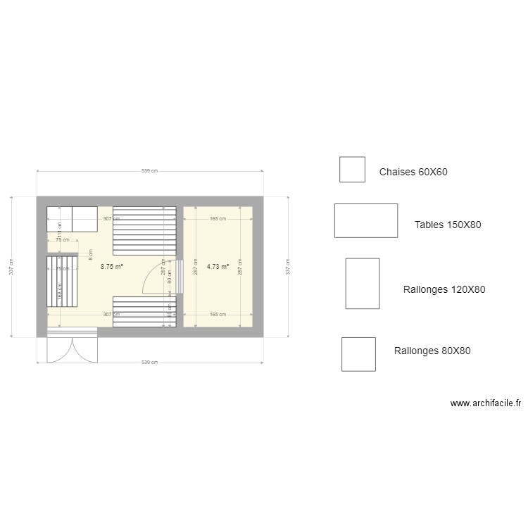 local rangement salle desfêtes2. Plan de 0 pièce et 0 m2