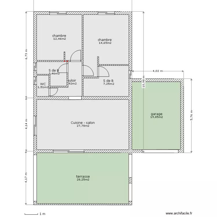 3pcs terrasse 80m². Plan de 3pcs terrasse 80m². Plan de