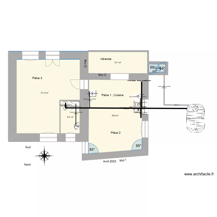 2023 04 La Croix eaux usees. Plan de 