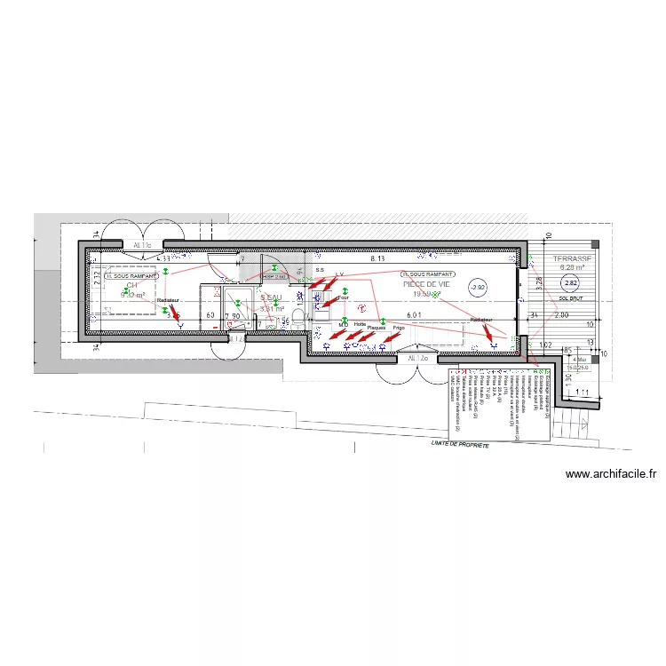 Plan electrique maison location &eacute;tage. Plan de 