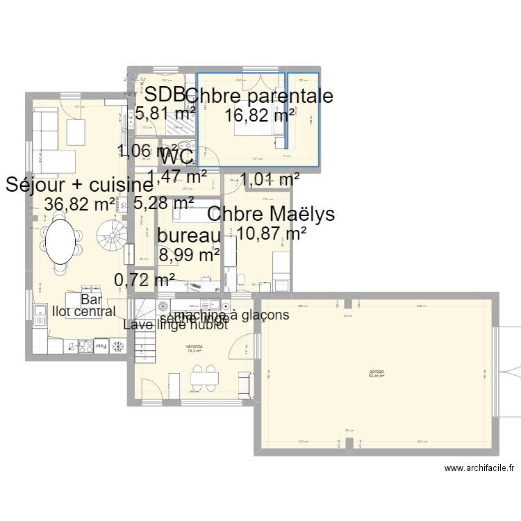 maison . Plan de 13 pièces et 160 m2
