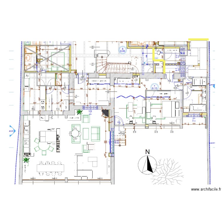 RDC T3 AVEC ESCALIER. Plan de 0 pièce et 0 m2