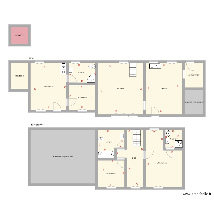 waskett. Plan de 0 pièce et 0 m2