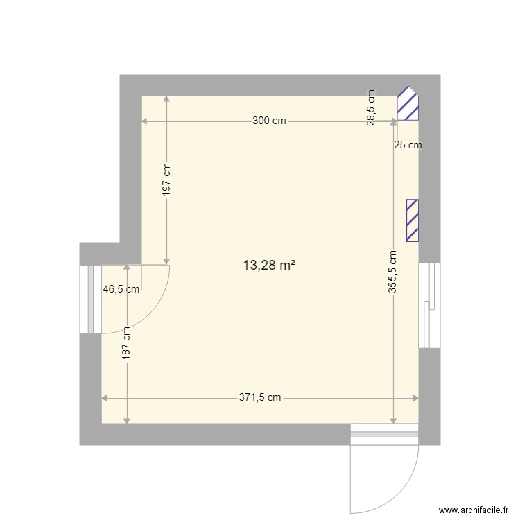 cuisine hmadi. Plan de 1 pièce et 13 m2