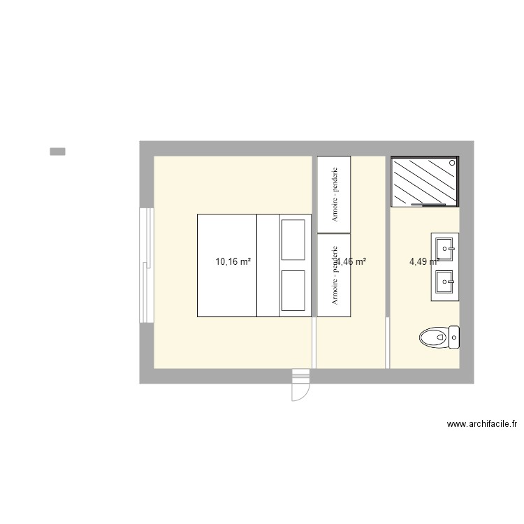 Suite parentale 20 mètres carré. Plan de 0 pièce et 0 m2