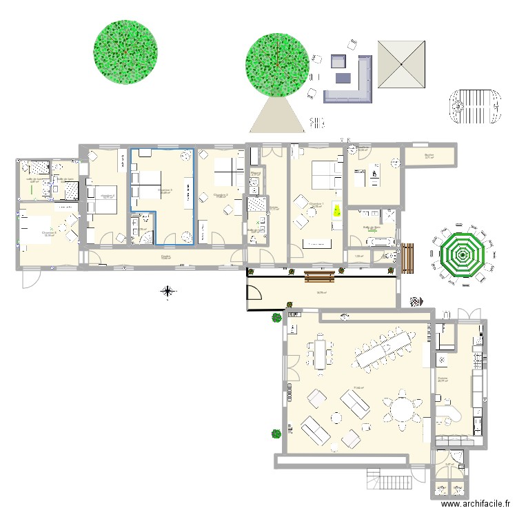 Plan Gite GRAND ANGLEES. Plan de 23 pièces et 280 m2