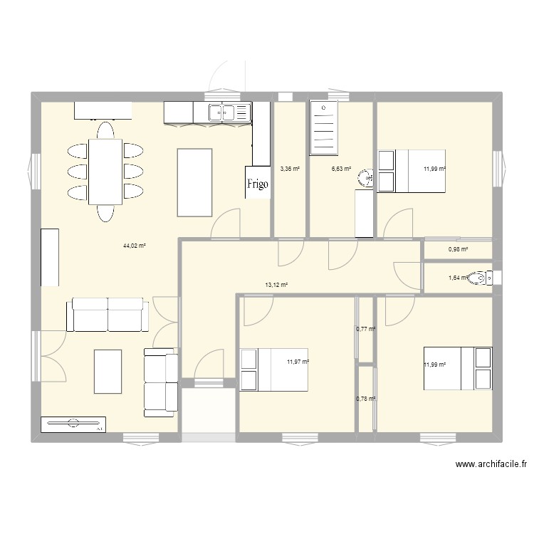 REAMENAGEMENT SOUS SOL PLAN FAVIER 2. Plan de 15 pièces et 215 m2