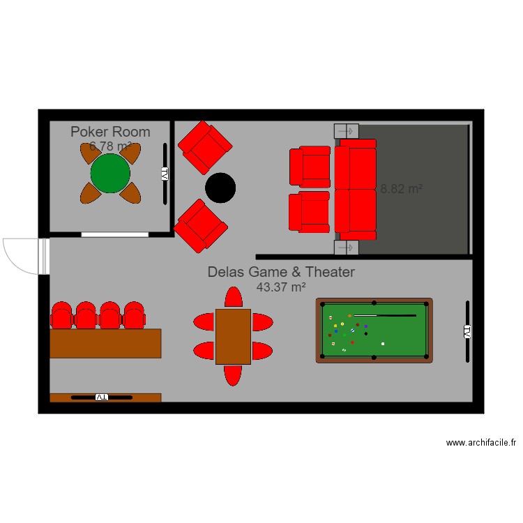 Delas Game And Theater. Plan de 0 pièce et 0 m2