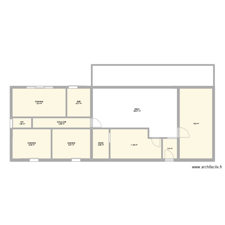 plan01a. Plan de 11 pièces et 109 m2