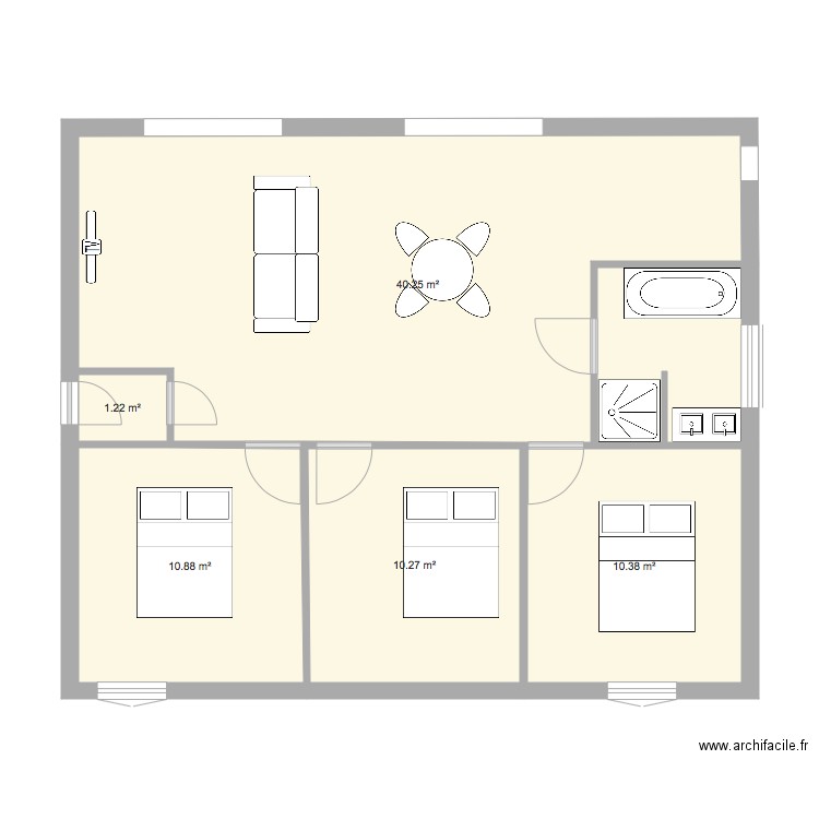 Maison 3chambres. Plan de 0 pièce et 0 m2