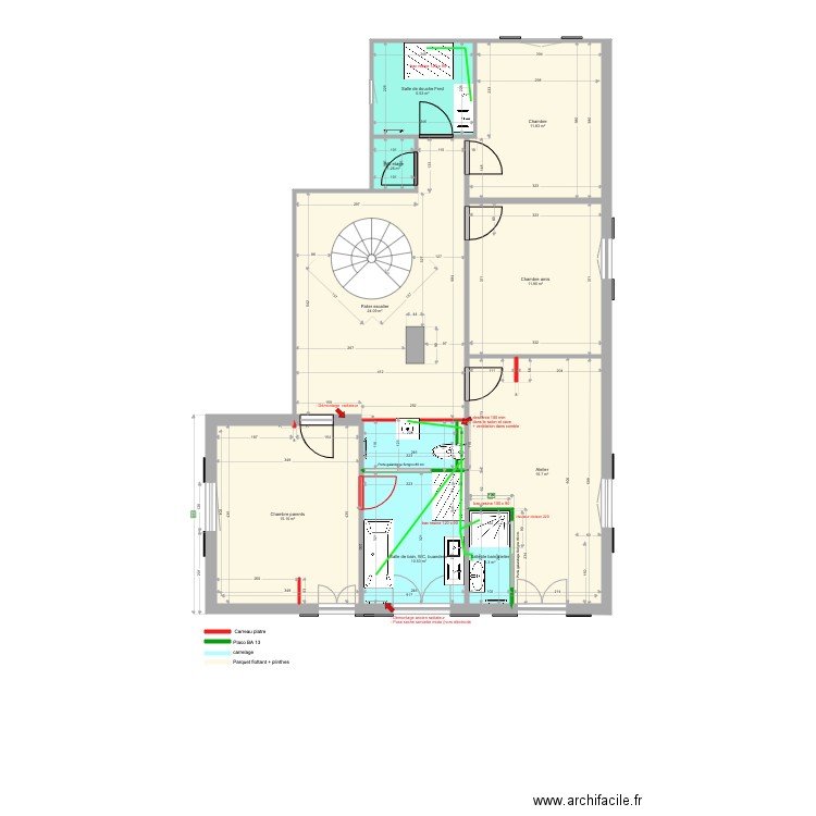 Chambre lit centrale V5. Plan de 0 pièce et 0 m2