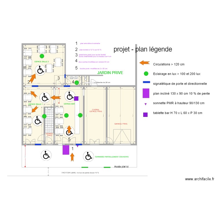 café Laurette Allan après travaux légende. Plan de 0 pièce et 0 m2