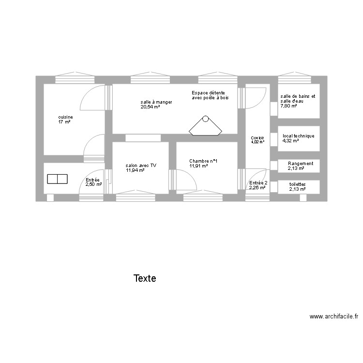 RDC projet Lizy. Plan de 0 pièce et 0 m2