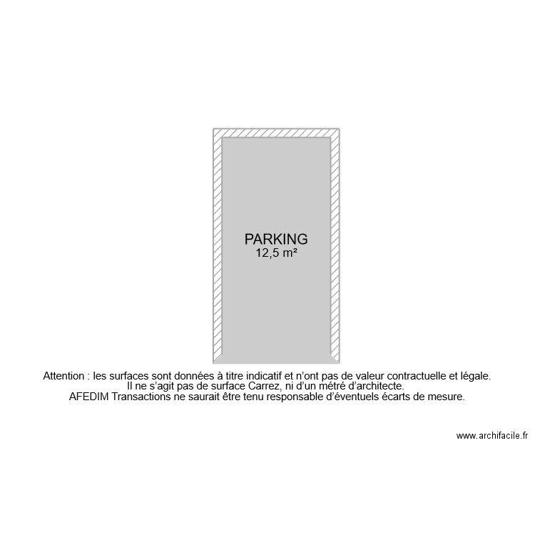 BI 5064 PARKING. Plan de 1 pièce et 13 m2