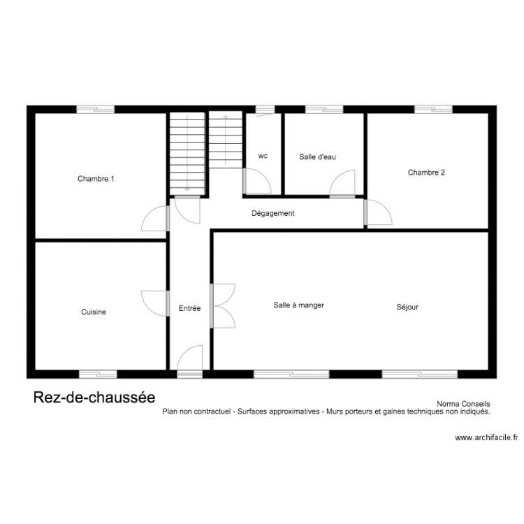 Plan MADELAINE DESVAGES Rdc. Plan de 0 pièce et 0 m2