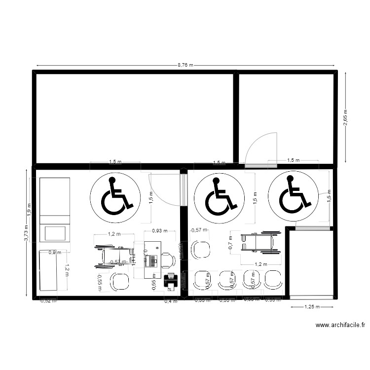 plan 4. Plan de 4 pièces et 55 m2