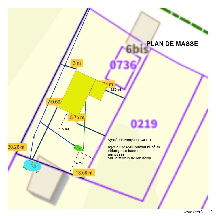 Berry rejet caniveau. Plan de 0 pièce et 0 m2