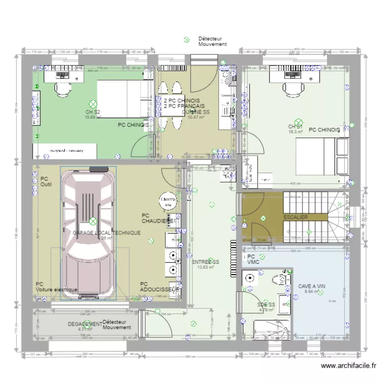 SOUS SOL sans isolation. Plan de 