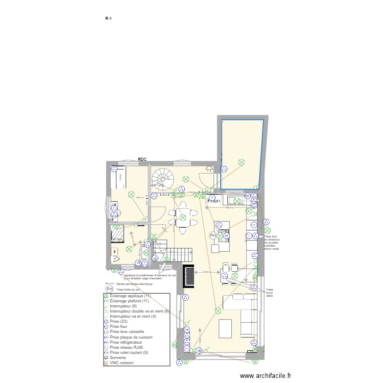 Prises RDC. Plan de 0 pièce et 0 m2