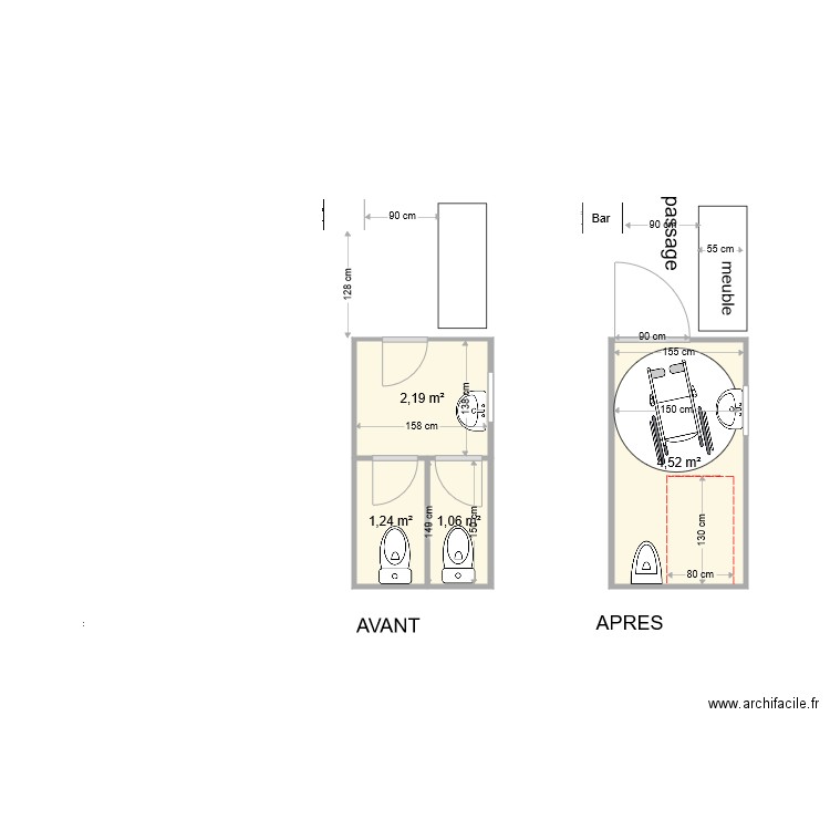 SANITAIRES 1. Plan de 0 pièce et 0 m2