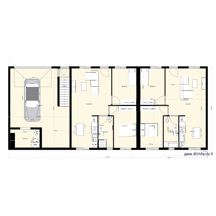 maison  SS2 v3. Plan de 11 pièces et 172 m2