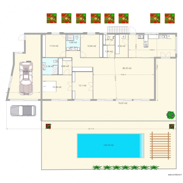 La case bambou plan définitif modifié avec garage. Plan de 0 pièce et 0 m2